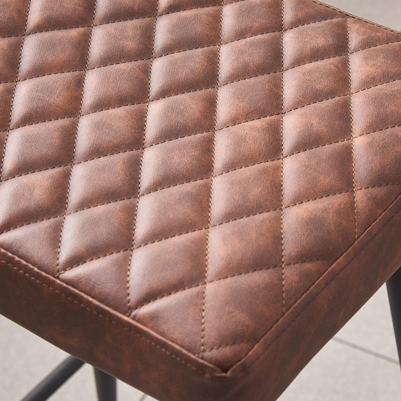Upholstered Faux Leather 70cm Stool, Brown