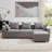 Makassar 106” Upholstered Sofa Modular Square Arm Foam Sectional With Ottoman-2064531940