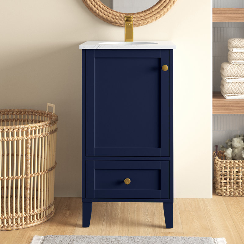 Ensemble de meuble-lavabo simple 18 po Selma, Bleu