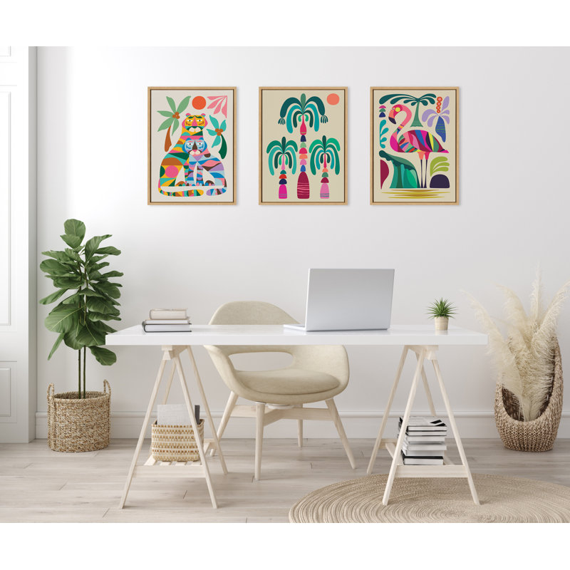 «MCM Palm Trees» par Rachel Lee 3 Birdies Studio, reproduction d'art sur toile encadrée