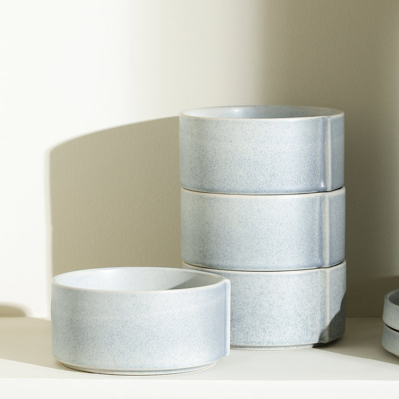Stone Lain Bao 12-Piece Dinnerware Set Stoneware, Blue/Grey