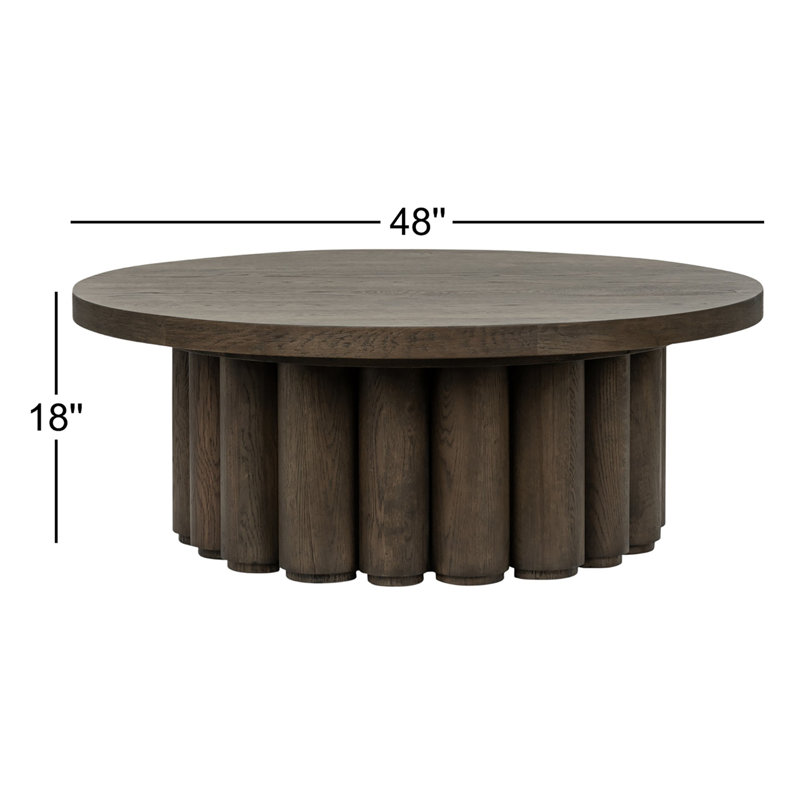 Tiber Round Single Coffee Table, Dark Brown