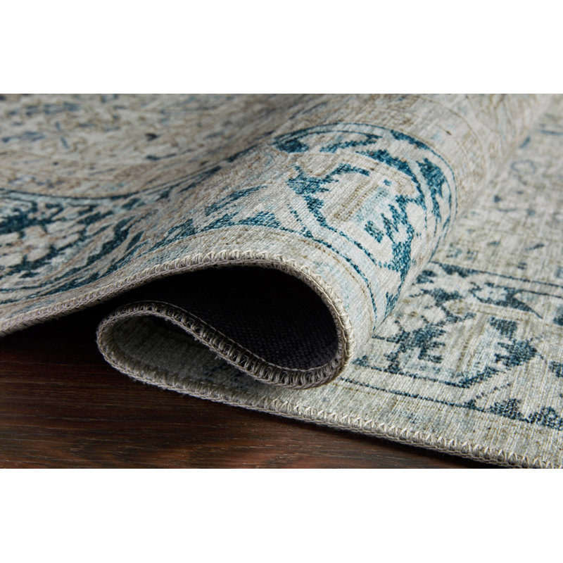 Magnolia Home by Joanna Gaines x Loloi Lenna Natural / Denim Area Rug, Runner 2'6" x 9'6"
