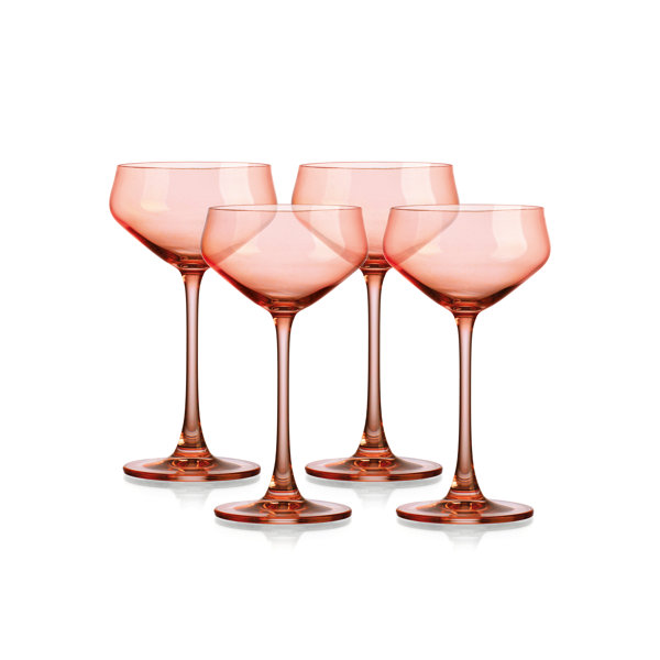 Amelia Red Wine 23oz (Set of 4) Godinger Silver Art Co Color: Rose