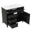 Meuble-lavabo autoportant 36 po avec lavabo, armoire moderne en bois aggloméré et bois d'hévéa, 3 tiroirs, tablette réglable-682101592-682101596