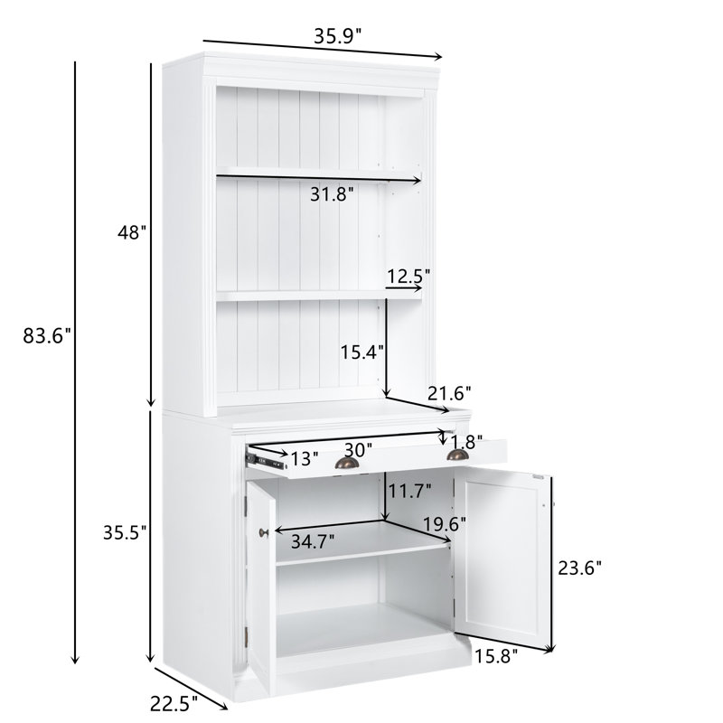 Bibliothèque Arlener 83,6 "avec éclairage DEL