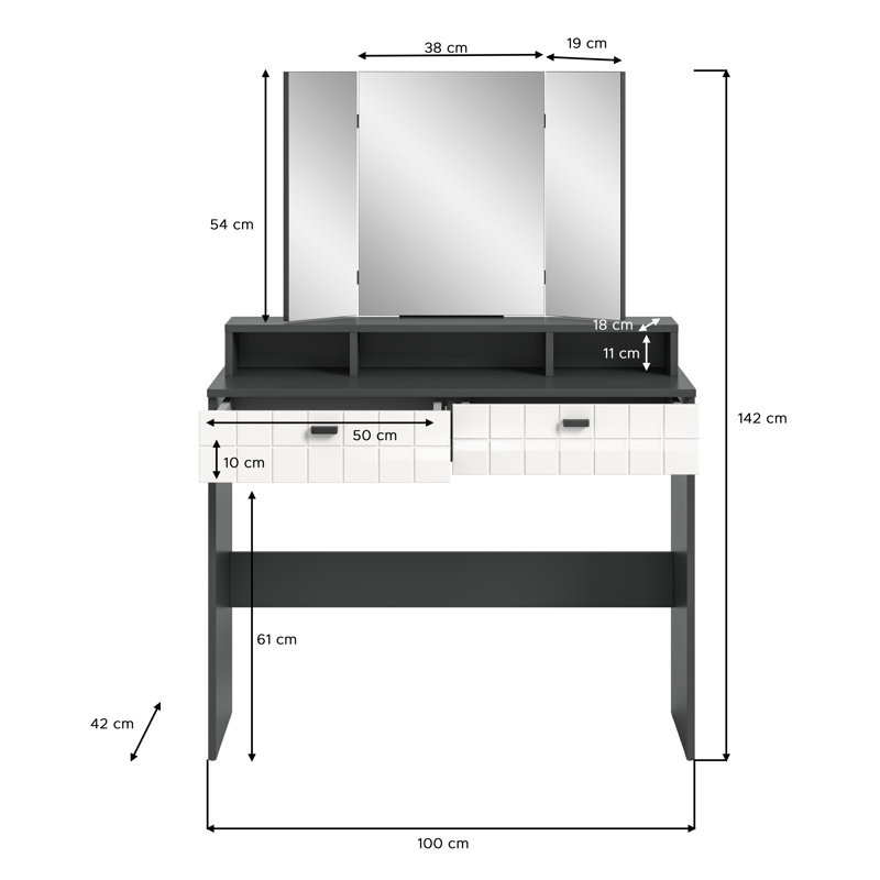 Sev Dressing Table with Mirror