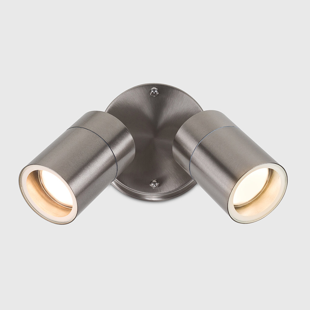 Timera Stainless Steel 2 - Bulb Outdoor Armed Sconce