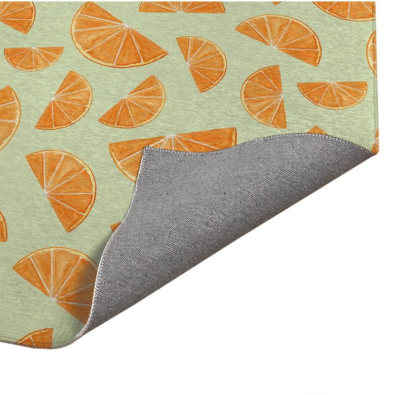 Tapis de cuisine antidérapant Summer Oranges, Limette, Rectangulaire 2 pi x 3 pi