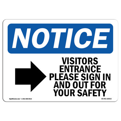 Notice Visitor Entrance Please Sign