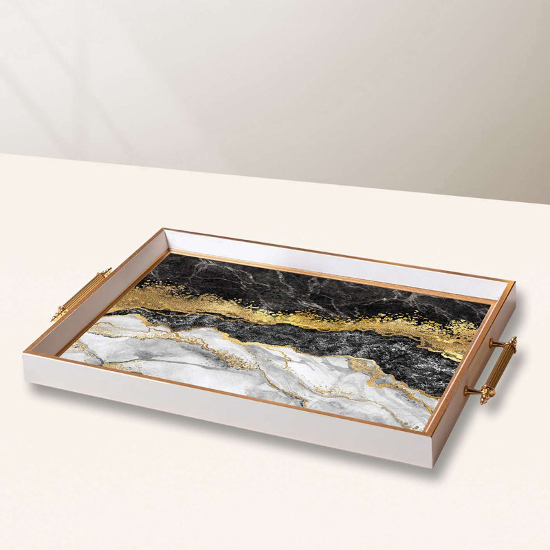 Élégant plateau de service en verre 19,7 x 11,4 x 1,4 pouces | 100% verre de haute qualité | Parfait pour recevoir et servir | Conception élégante et fonctionnelle pour la maison et les fêtes | Durable et facile à nettoyer