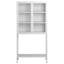 Armoire de rangement 59 po en métal robuste, vitrine avec portes en verre et 2 tablettes réglables