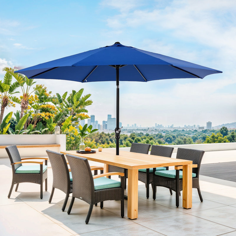 9FT Market Umbrellas and Shade, Table Umbrella for Patio and Outdoor, Blue