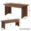 Ensemble de table de salle à manger de style campagnard 3 pièces, peu encombrant et polyvalent pour la maison et le bureau