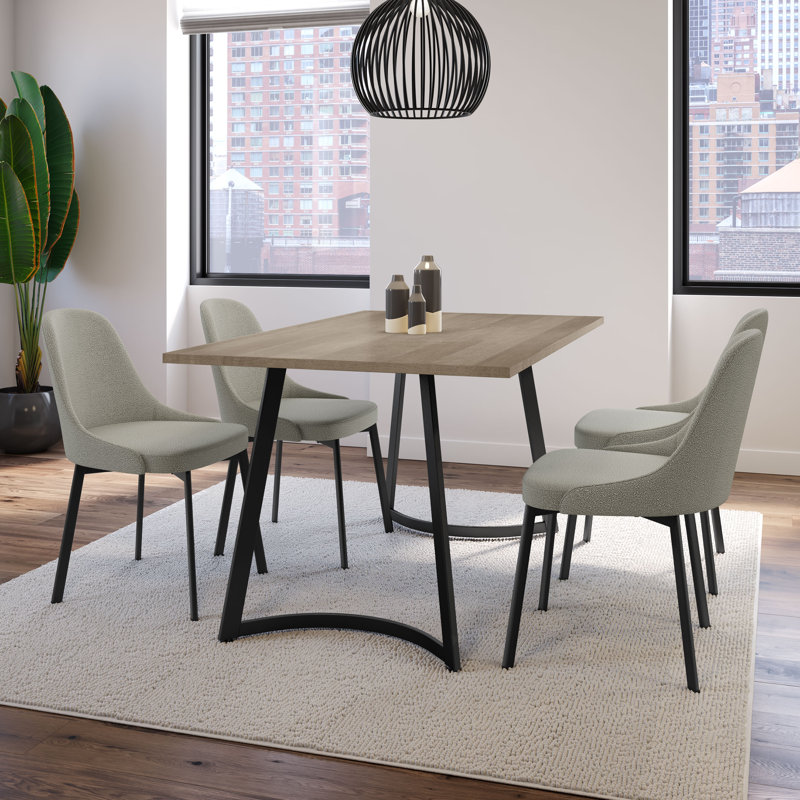 Chaise parsons Korde, Beige clair, Noir