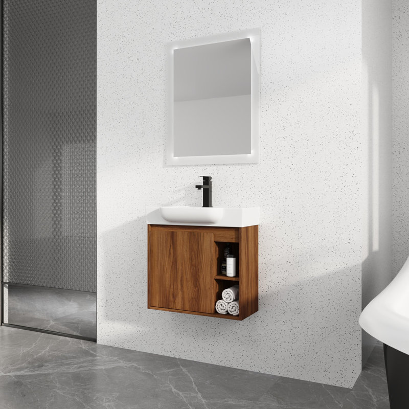 Meuble-lavabo mural avec lavabo en céramique