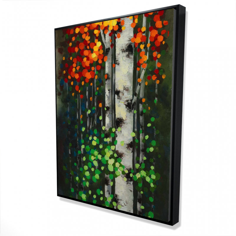 Birch With Two-tone Leaves Print On Canvas
