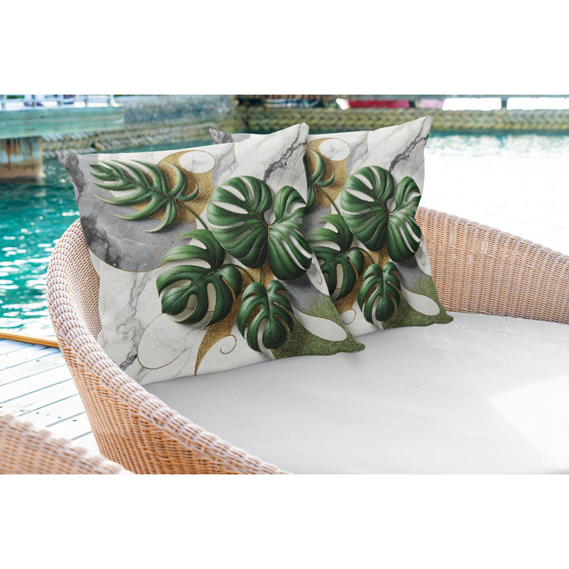 Coussin décoratif réversible en tissu, H 16 po x l 16 po, Carré