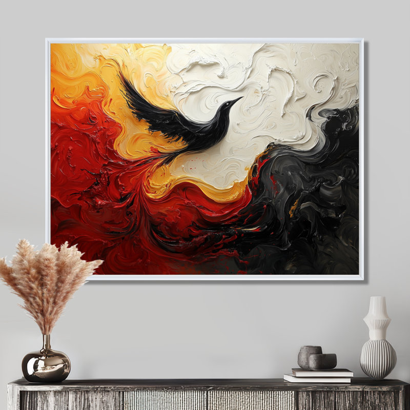 Whitlatch - Abstract Canvas Art Print, H 12 po x l 20 po, Impression encadrée flottante, Blanc