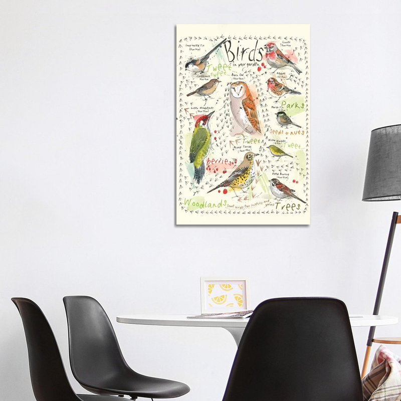 Birds In Your Garden III by Michelle Campbell - Wrapped Canvas Painting, 101.6 cm H x 66.04 cm W x 3.175 cm D