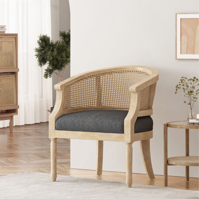 Chaise d'appoint en bois d'hévéa gris anthracite
