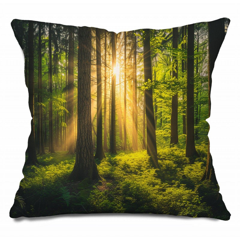 Forest Throw Pillow, Nature  Pillows, 26"H x 26"W