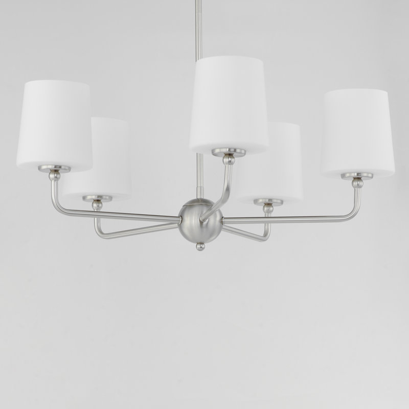 Areia 5 - Light Dimmable Classic / Traditional Chandelier, Satin Nickel