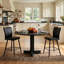 Ensemble de chaises de bar modernes de 40 po de hauteur, tabouret de cuisine à hauteur de comptoir, cuir synthétique (ensemble de 2)
