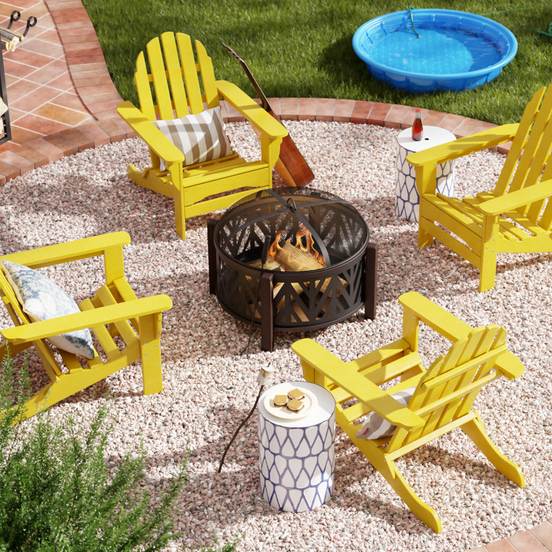 Leighton Outdoor Adirondack Chair, Lemon Yellow