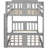 Gray Twin Over Bunk Bed With , Built For Durability Pine Wood & Plywood In Gray, Maximize Bedroom Efficiency Construction