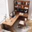 Bureau en coin en bois massif et bibliothèque intégrés-1102498731-1102498741