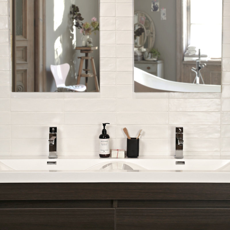 Carreau de sol en céramique pour mur et plancher 3 "x 12" Subway Tile, Blanc