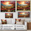 «Vineyard Sunset Rows Of Ruby Landscape II», reproduction sur toile-2024192420-2024192416
