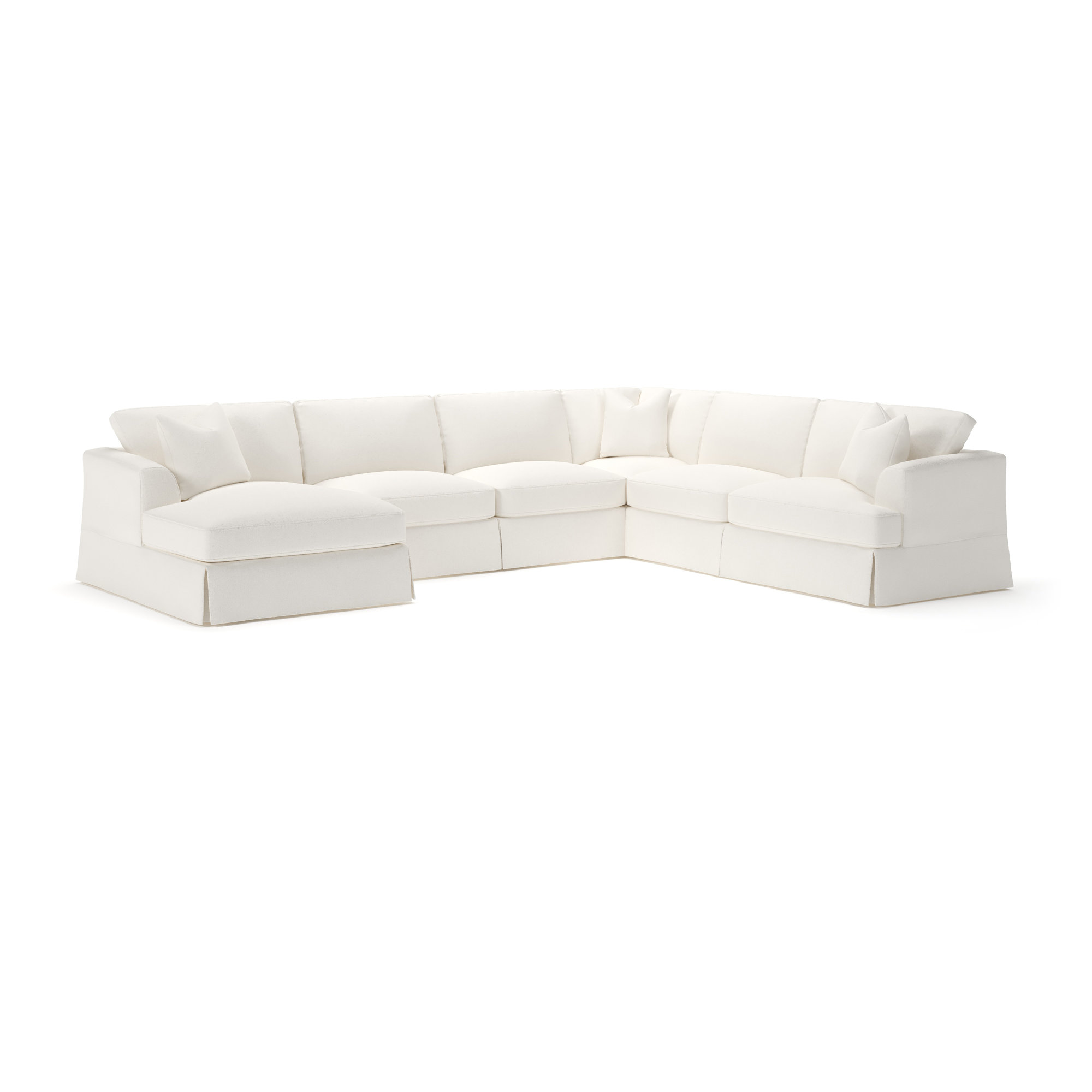 Lucia 5 - Piece Slipcovered Sectional, Left Hand Facing, Apollo Alpaca Boucle