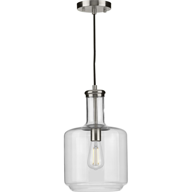 Longmeadow 1 - Light Single Pendant, 15.5" H x 9.44" W x 9.44" D, Silver