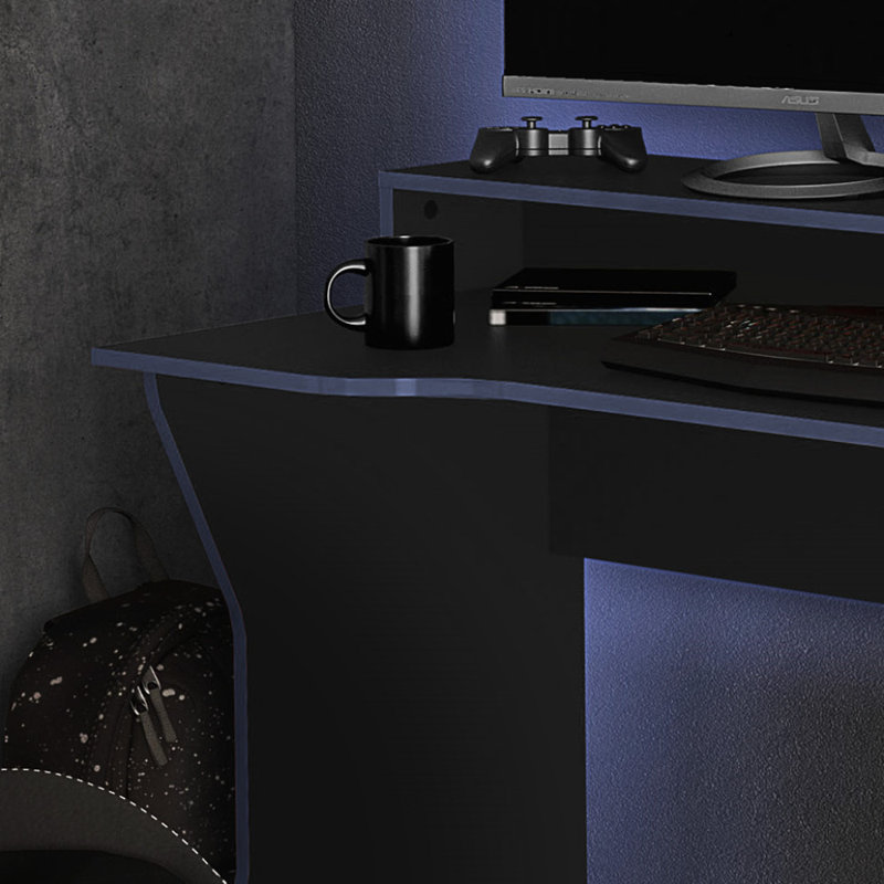 Masum Computer Desk, 92 cm H x 130 cm W x 59.3 cm D, Blue