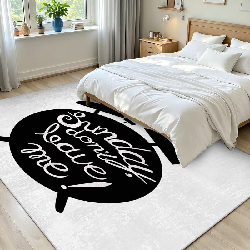 Tapis intérieur blanc lavable à la machine, Rectangle 71" x 98"