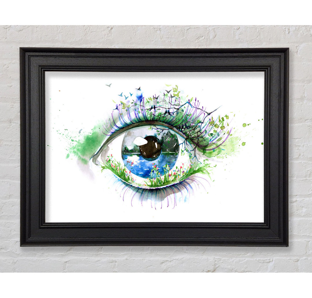 Aquarell Natur Auge Gerahmter Druck