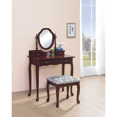 Ensemble coiffeuse avec tabouret et miroir Umer