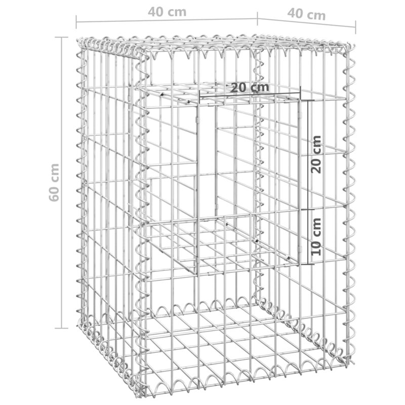 Aarylan 60cm H x 40cm W Silver Metal Wire/Mesh Fence, 60cm H x 40cm W x 40cm D
