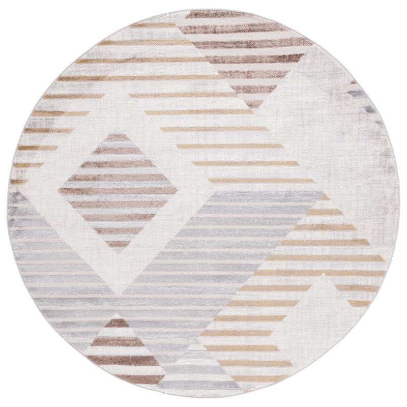 Tapis géométrique performance Palma, Rond 6 pi 7 po