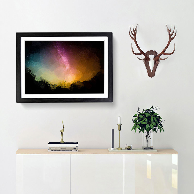 Looking up at the Stars in Abstract - Picture Frame Graphic Art Print on MDF, 60cm H x 91cm W x 2cm D, Black