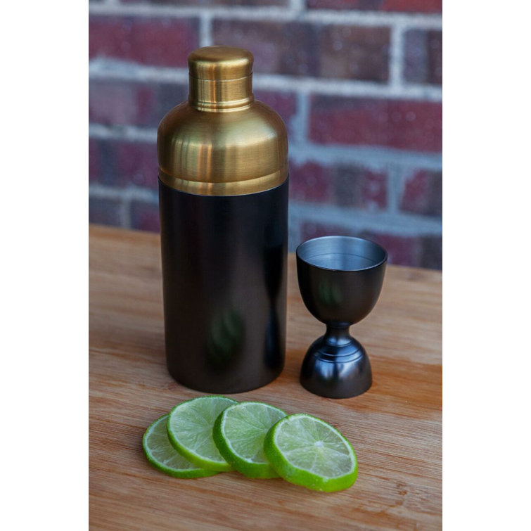 Simple Modern Cocktail Martini Shaker with Jigger Lid Gift Set