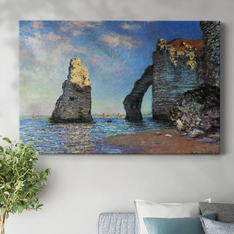Toile tendue «The Rocky Cliff of Étretat» par Monet-Gallery, H 12 po x l 18 po