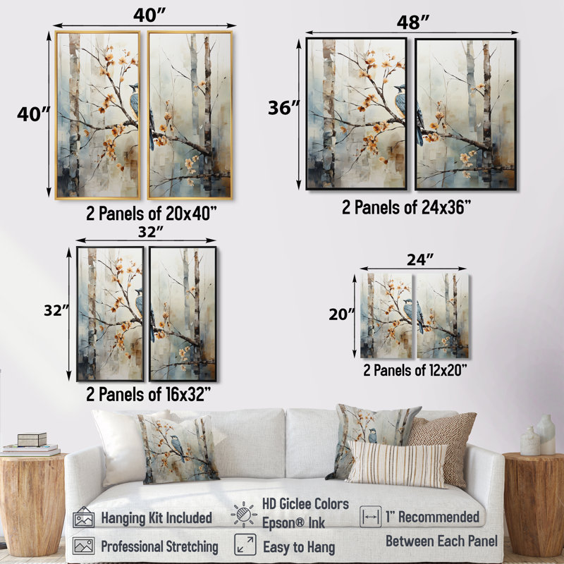 Emert - Art mural sur toile traditionnel, 20" H x 24" W, Brown, Framed Print without Mat