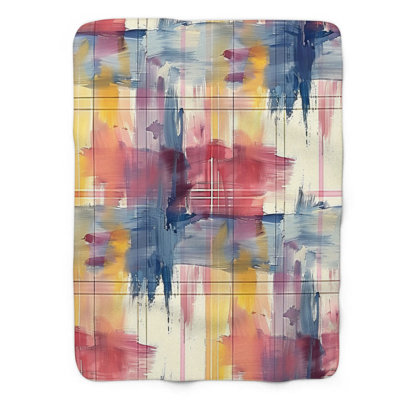 Abstract Tartan - 1 Piece Premium Sherpa Blanket