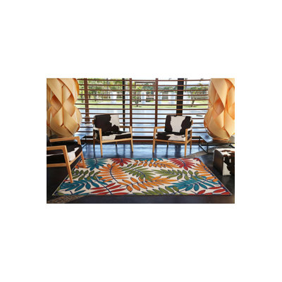 Tapis décoratif tissé à motif floral moderne jaune