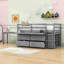 Lit mezzanine en bois 4 tiroirs avec bureau et tablettes Eli Kids-698377505-698377504