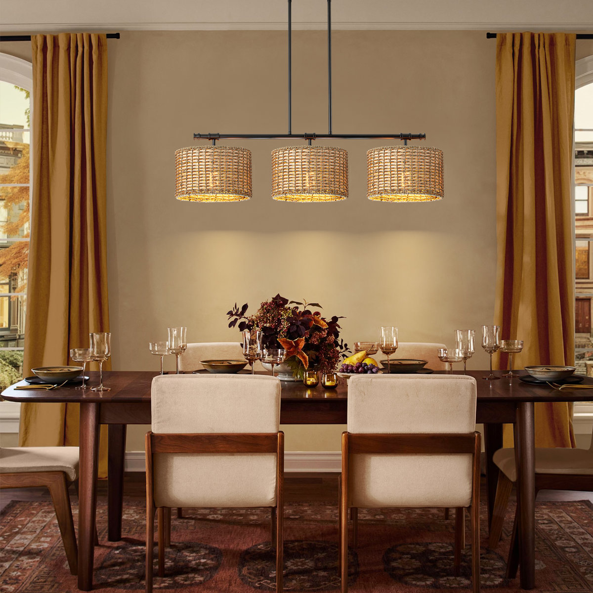 Bay Isle Home™ 3 - Light Hand-Woven Kitchen Island Pendant & Reviews ...