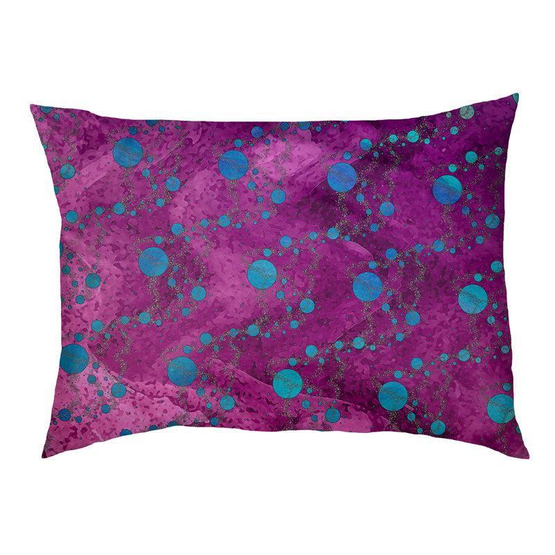 Coussin d'extérieur pour chien Byrge Planets Stars, Moyen (H 18 po x l 28 po x P 9,5 po), Rose